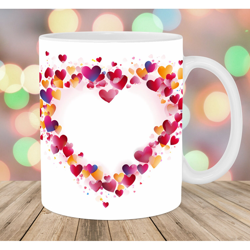 Heart Border Mug Wrap, 11oz & 15oz Mug Template, Frame Mug Sublimation Design, Love Mug Wrap Template, Instant Digital Download PNG.jpg