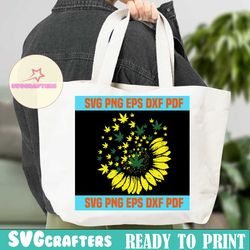 love sunflower,love weed, sunflower svg, sunflower gift, weed svg, weed gift, sunflower lover,trending svg,half sunflower,cannabis svg,cannabis svg