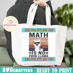 math is no probllama,llama svg, llama gift,llama back to school,prollama svg, pro llama shirt, happy 100th day of school,hello school, back to school