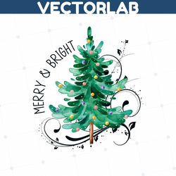 Merry And Bright Christmas Tree PNG