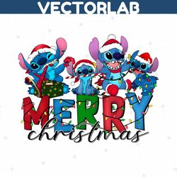 Merry Christmas Stitch Santa Hat PNG