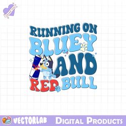 running on bluey and red bull pnmg, bluey png