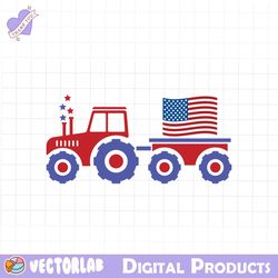 Tractor with flag SVG PNG, 4th of July SVG Bundle
