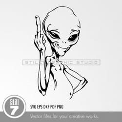 middle finger alien - svg cutting files