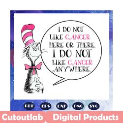 i do not like cancer here or there i do not like cancer anywhere svg, dr seuss, dr seuss svg, breast cancer, breast canc