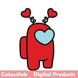 valentine red impostor svg, valentine svg, among us svg, impostor svg, red impostor svg, valentine impostor, valentine a