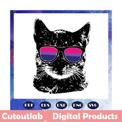 bisexual gay pride cat, lgbt sunglasses svg, cat svg, lgbt svg, bisexual svg, files for silhouette, files for cricut, jp