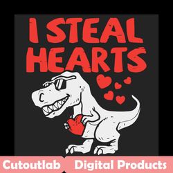 dinosaur i steal hearts svg, valentine svg, i steal hearts, valentine dinosaur, dinosaur heart svg, dino hugging heart,