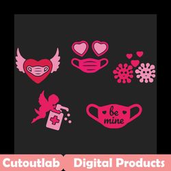 quarantined valentine svg bundle, valentine svg, quarantine valentine, covid valentine svg, love svg, be mine svg, heart