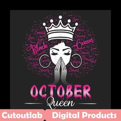 october black queen png, birthday png, october birthday, october queen png, birthday black girl, black girl png, born in