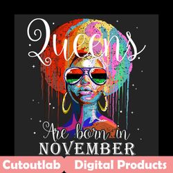queens are born in november png, birthday png, november birthday, november queen png, birthday black girl, black girl pn