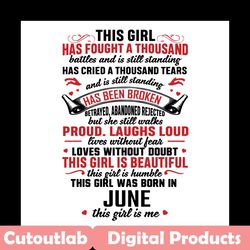 this girl was born in june svg, birthday svg, birthday quote svg, june birthday svg, june girl svg, june woman svg, born