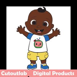 cute black cocomelon jj svg, trending svg, cocomelon jj svg, black jj svg, cute jj svg, black kid svg, black toddler svg