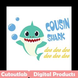blue cousin shark doo doo doo svg, family svg, cousin shark svg, baby shark svg, cousin svg, shark svg, shark family svg