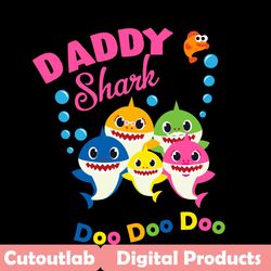 daddy shark doo doo doo svg, trending svg, daddy shark svg, daddy of baby shark, baby shark svg, dad shark svg, daddy sv
