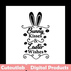cute bunny kisses and easter wishes svg, easter svg, trending svg, rabbit svg, bunny rabbit svg, bunny kisses svg, easte