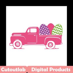 red easter truck svg, easter svg, trending svg, rabbit svg, bunny rabbit svg, easter egg svg, truck svg, easter truck sv