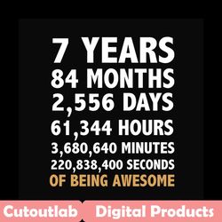 birthday 7 years 84 months svg