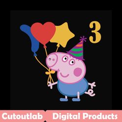 peppa pig 3rd birthday svg, birthday svg, peppa birthday svg, 3rd birthday svg, peppa svg, birthday gifts, birthday shir