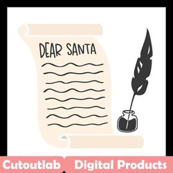 dear santa svg files for silhouette, files for cricut, svg, dxf, eps, png instant download
