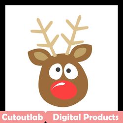 reindeer head svg files for silhouette, files for cricut, svg, dxf, eps, png instant download