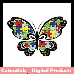 autism butterfly svg files for silhouette, files for cricut, svg, dxf, eps, png instant download