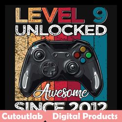level 9 unlock awesome since 2012 svg, trending svg, level 9 unlock svg, since 2012 svg, gaming svg, video game svg, gam