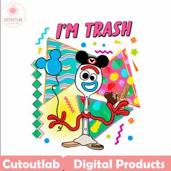 retro im trash forky disney toy story png