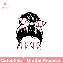 baseball mom svg, messy bun svg, baseball mama, game day vibes, cheer mom life, school team mom