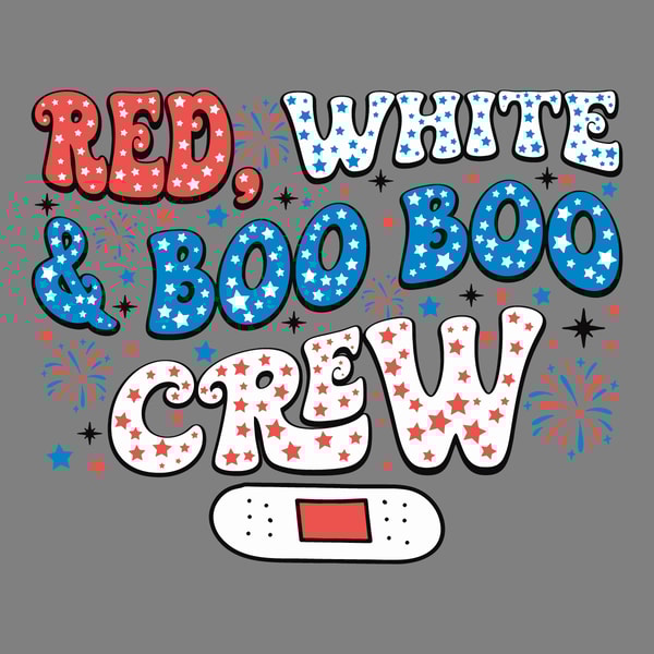 Red White and Boo Boo Crew PNG SVG Digital Download Files | Inspire Uplift