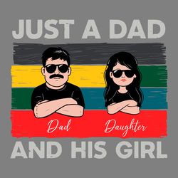 vintage fathers day just a dad and his girl svg