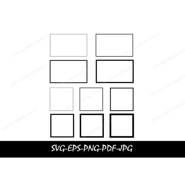 Simple Square Svg Square and Rectangle SVG Bundle, Frame Svg, Square Svg, Rect | Inspire ...