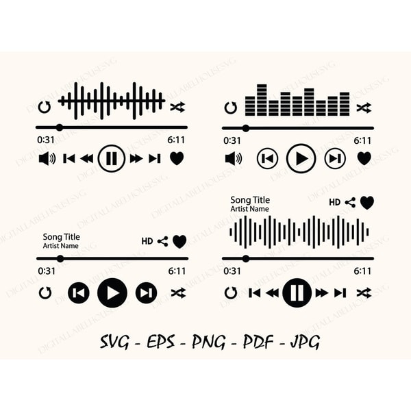 Music Player Svg Bundle, Music Player Display Audio Control - Inspire ...
