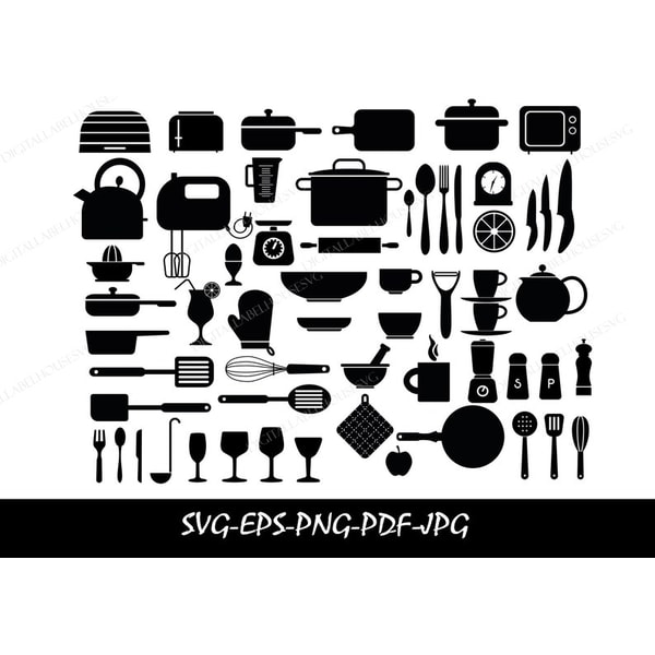 Kitchen SVG, Cooking SVG, Kitchen Clipart, Cooking Utensils - Inspire ...