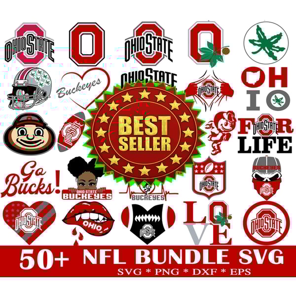 50 Ohio State Buckeyes Svg Bundle, N F L Teams Svg, N F L svg, Football Svg, Sport bundle, Png, Jpg, Dxf.jpg