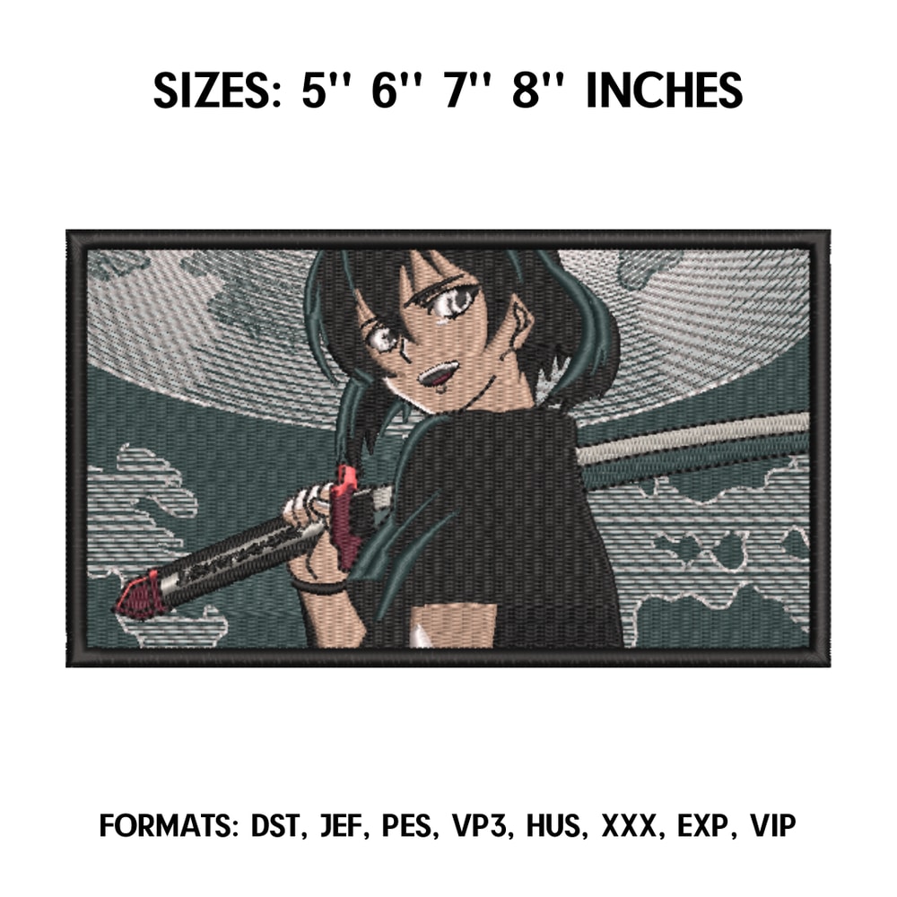 Akame Embroidery Design File, Akame ga Kill Anime Embroidery Design, Machine embroidery pattern, Anime Pes Design File.png