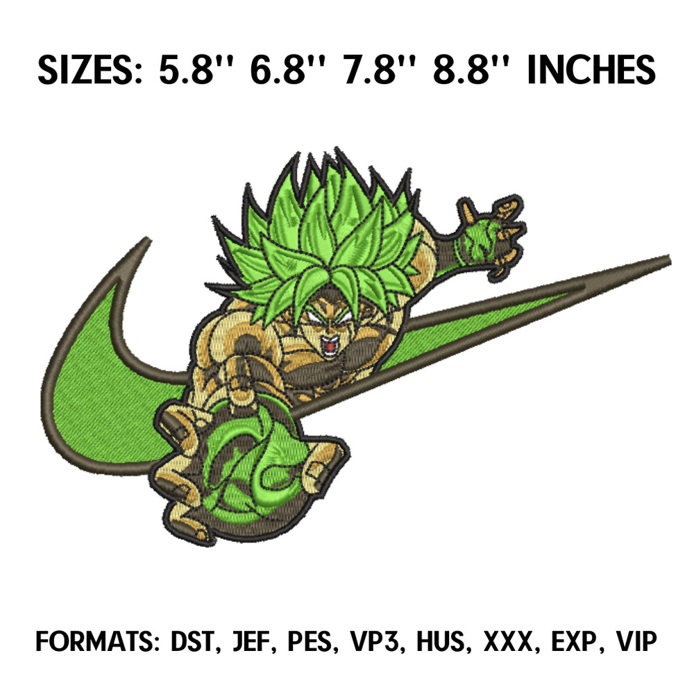 Broly Super Saiyan Embroidery Design File Dragon Ball Anime Embroidery Design Goku, Vegeta Machine Embroidery, Brother.png