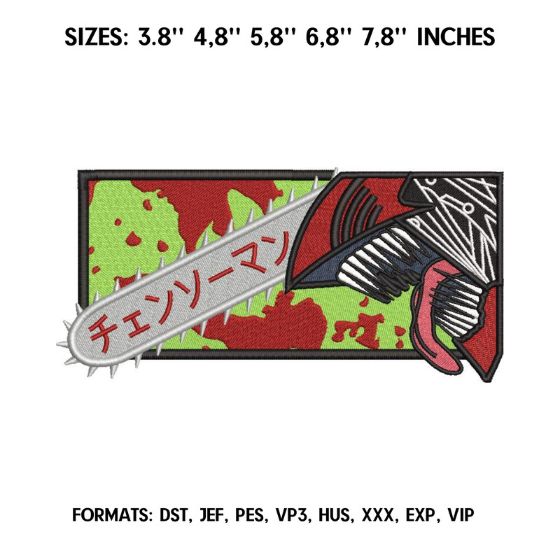 Chainsaw Man Embroidery Design File Denji Chainsaw Man Anime Embroidery Design Machine Embroidery Design Pes Dst.png