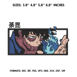 dabi embroidery design file my hero academia anime embroidery design machine  design pes dst. boku no hero academia