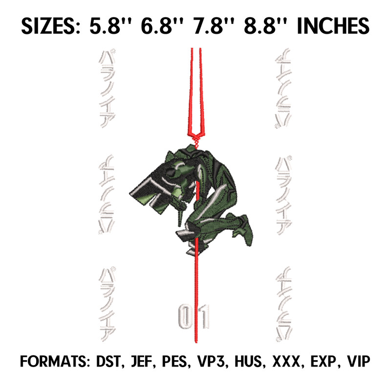 Evangelion Embroidery Design File, Evangelion 01 Anime Embroidery Design, Machine Embroidery Pattern, Anime Pes Design.png