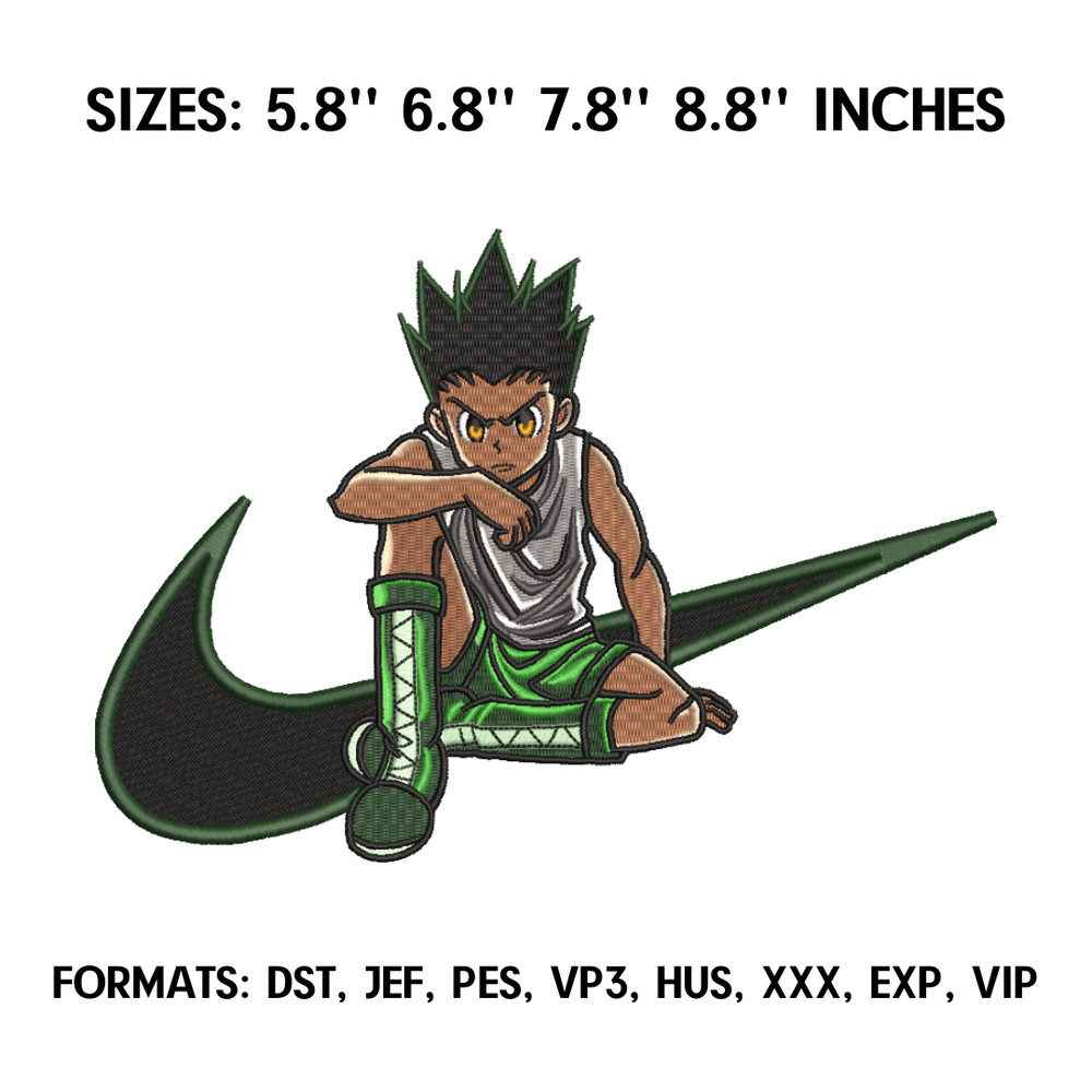 Freecss Gon Embroidery Design File, Hunter x Hunter Anime Embroidery Design, Machine Embroidery, Gon Freecss Embroidery 1.png