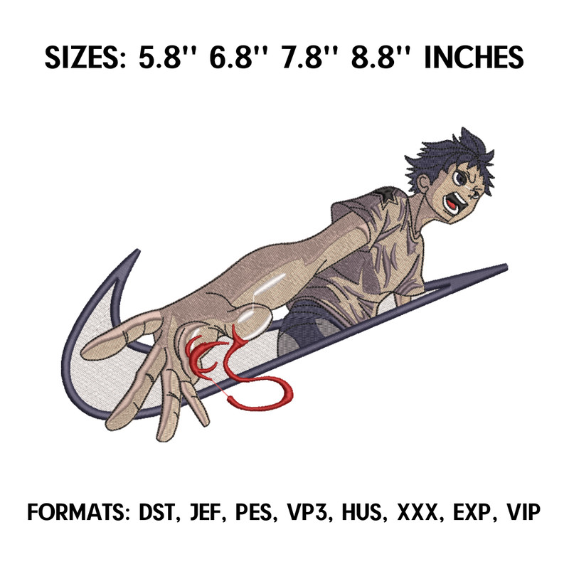 Ganta Igarashi Embroidery Design File, Deadman Wonderland Anime Embroidery Design, Machine embroidery, Anime Pes Design.png