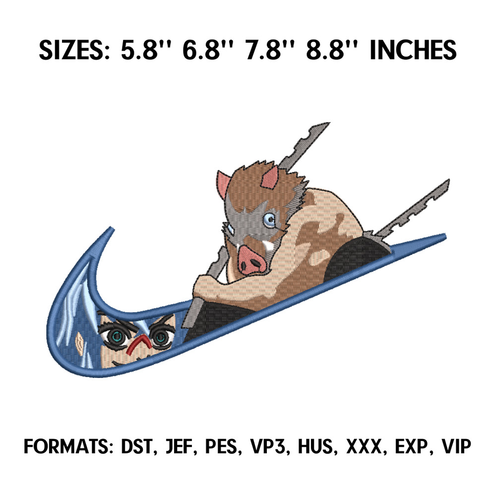 Inosuke Hashibira Embroidery Design File, Kimetsu no yaiba Anime, Machine Embroidery Design, Demon Slayer Embroidery 2.png