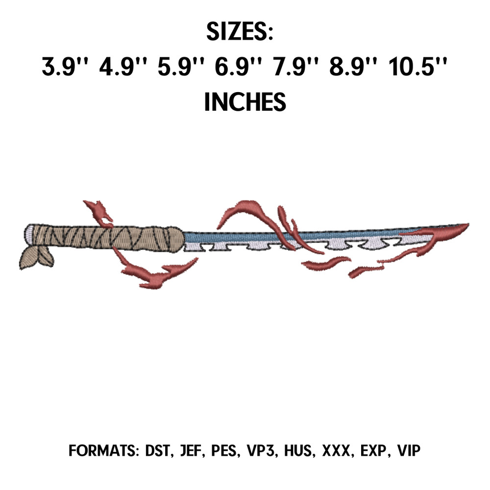 Inosuke Sword Embroidery Design File, Kimetsu no yaiba Anime, Machine Embroidery Design, Demon Slayer Embroidery.png