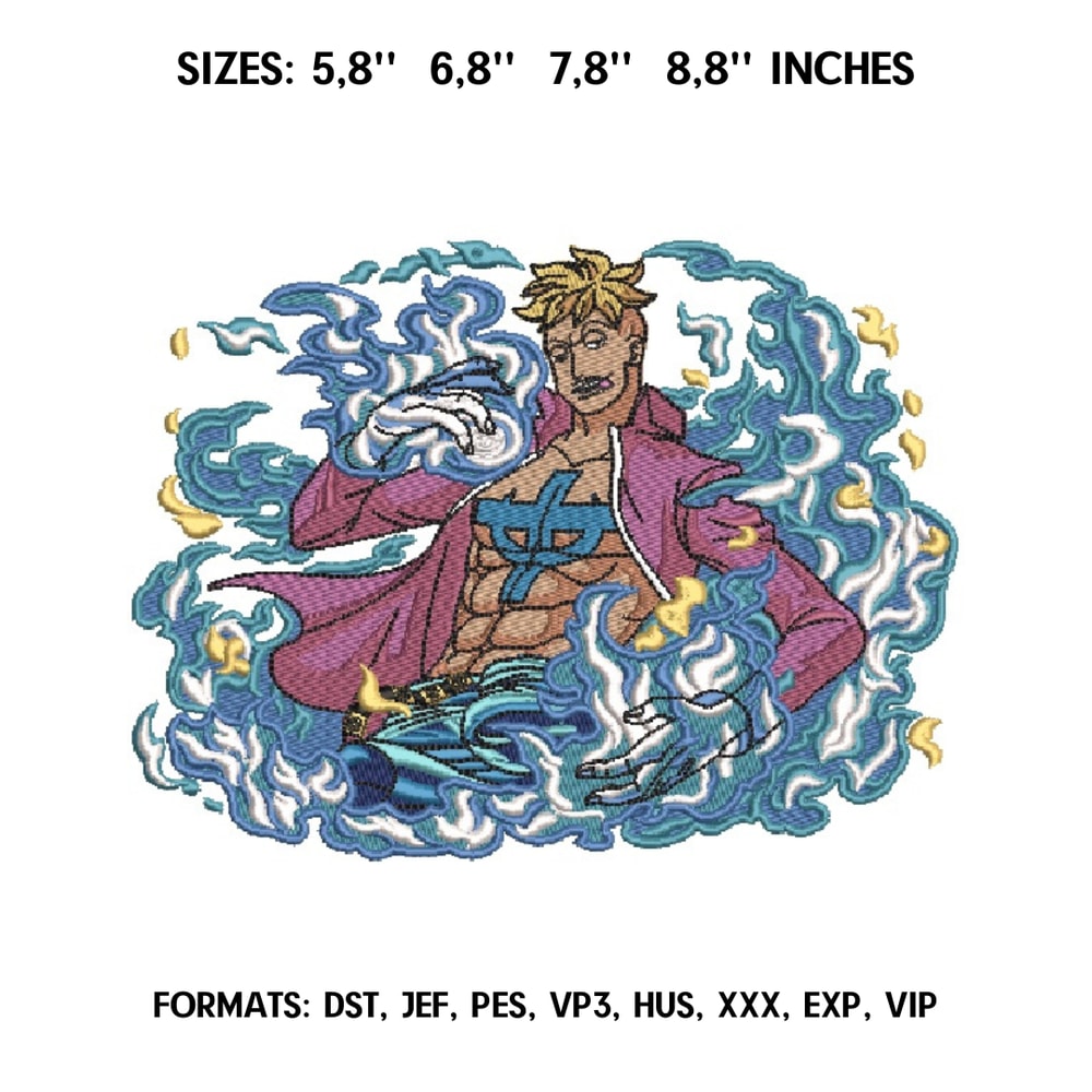 Marco One Piece Anime Embroidery Design Embroidery Pattern One Piece Embroidery design Marco the Phoenix.png