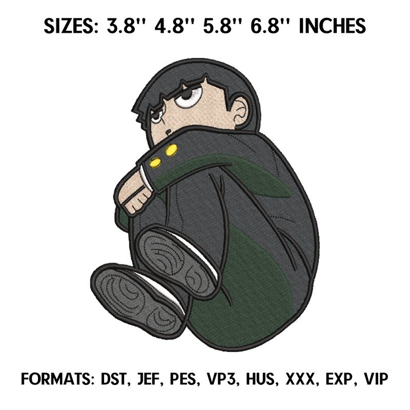 Mob Psycho 100 Embroidery Design File, Shigeo Kageyama Anime Embroidery Design, Machine embroidery, Anime Pes Design.png