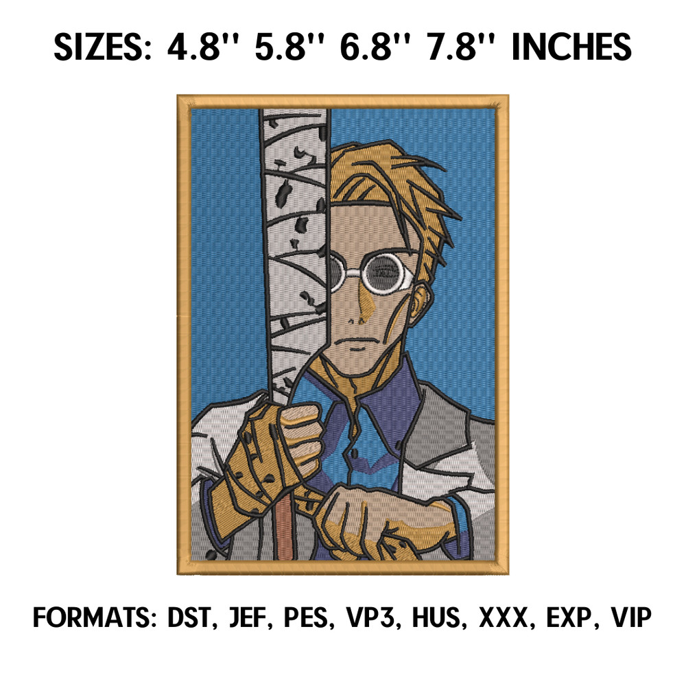Nanami Kento embroidery design, Jujutsu Kaisen Anime Embroidery design, Embroidery Pattern, Anime Pes Design Brother.png