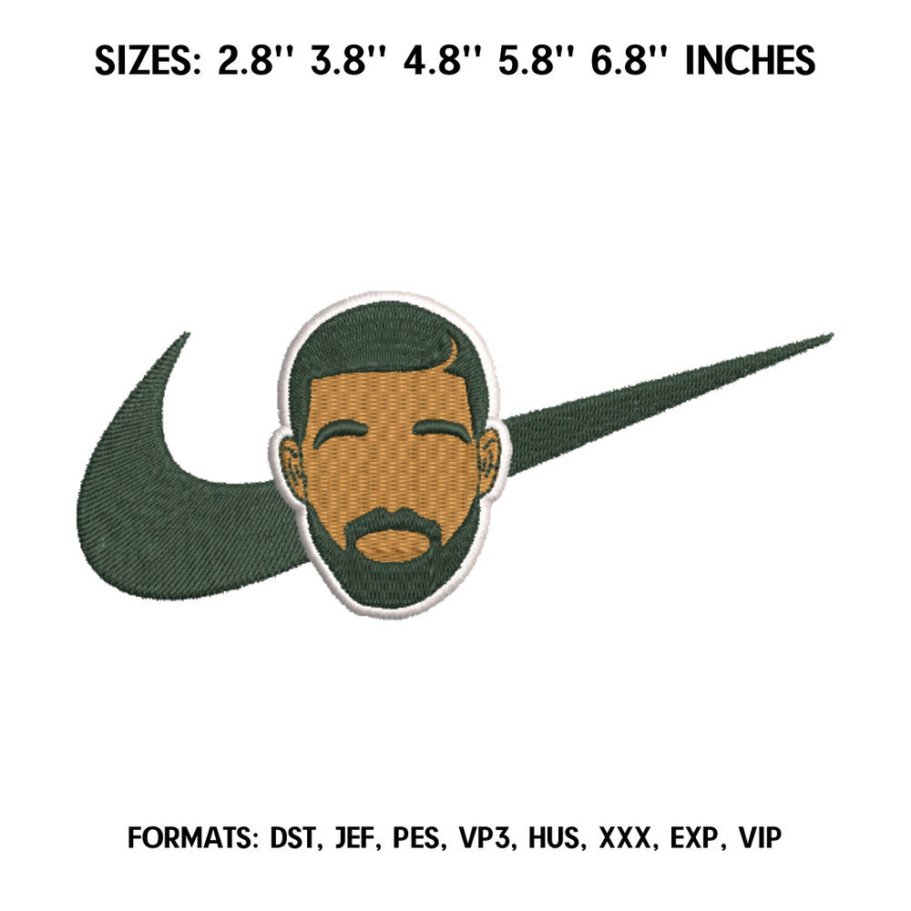 Nike Drake Embroidery Design File, Music Embroidery Design, Machine embroidery pattern..png