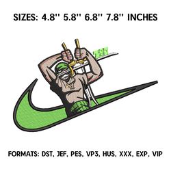 one piece zoro embroidery design file, one piece anime embroidery design, machine embroidery file. zoro roronoa nike 1