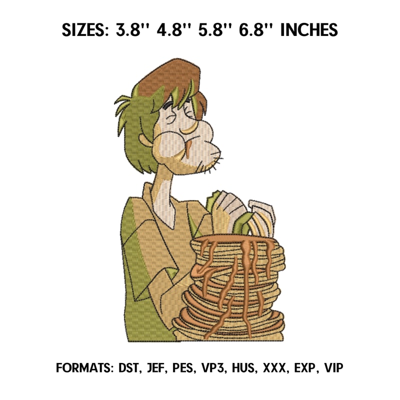 Shaggy Embroidery design file pes. Scooby Doo embroidery design. Cutie Scooby embroidery, Anime Pes Design.png